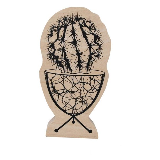 Cactus Wooden Stamp 10cm x 5.3cm image number 1
