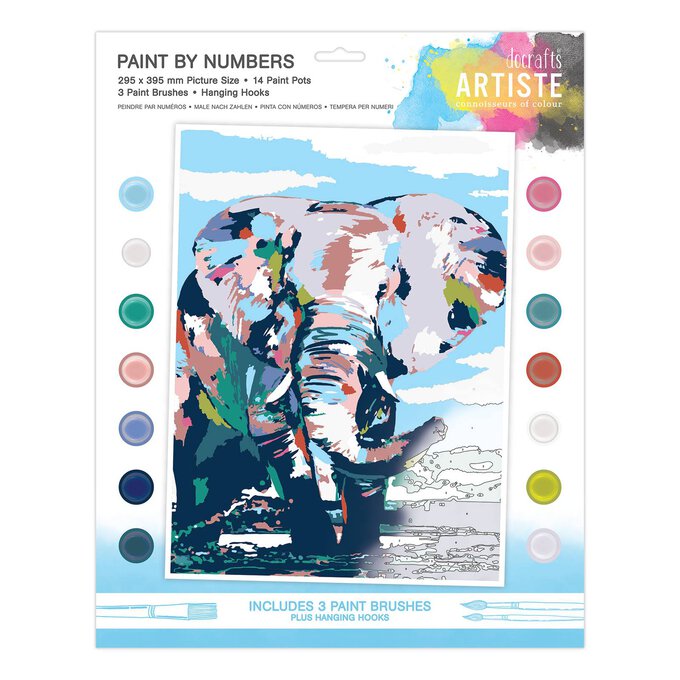 Artiste Noble Elephant Paint by Numbers Hobbycraft