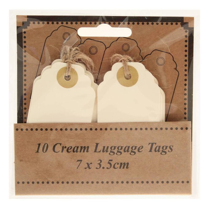 Cream Scalloped Edge Luggage Tags 10 Pack image number 1