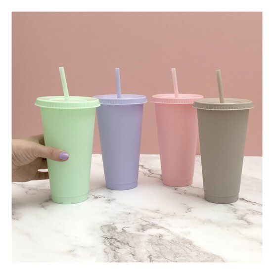 Nude Plastic Cup with Straw image number 2