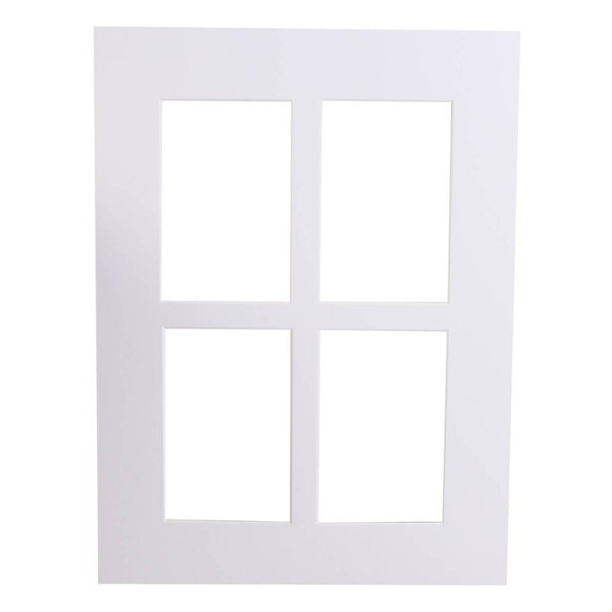 Iced White Multi Aperture Mount 12 x 16 Inches Hobbycraft
