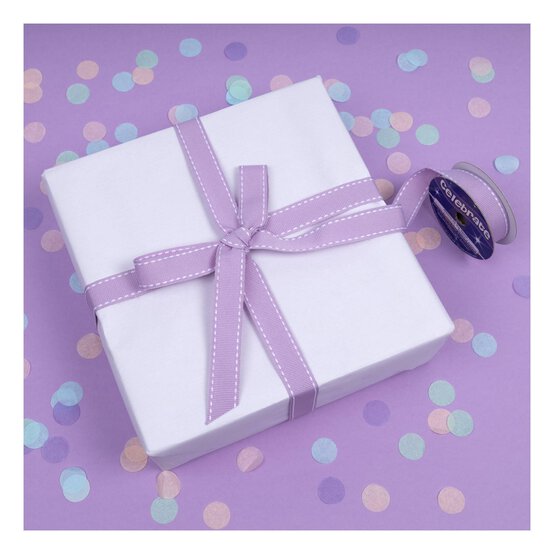 Lavender Grosgrain Running Stitch Ribbon 15mm x 4m image number 5