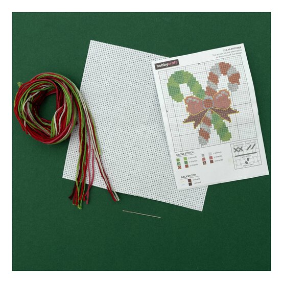 Candy Cane Mini Cross Stitch Kit  image number 2