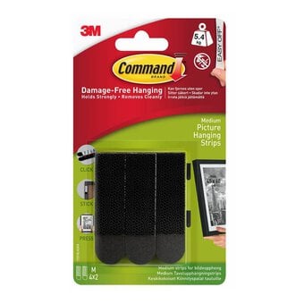 Command Black Medium Picture Hanging Strips 4 Pieces