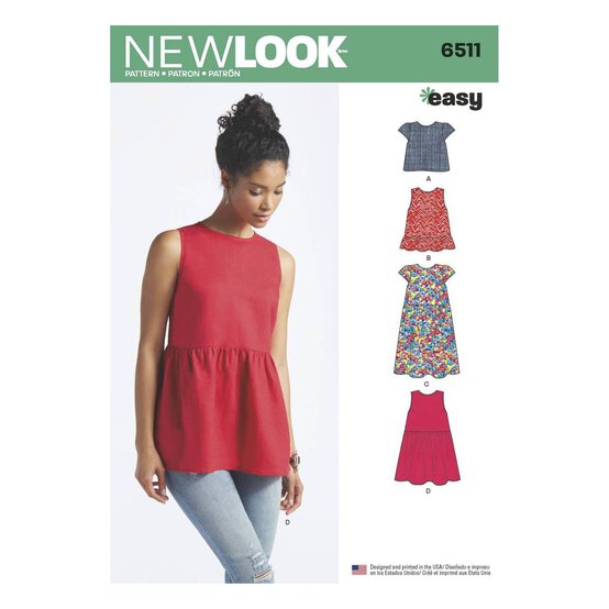 New Look Women's Dress and Top Sewing Pattern 6511 image number 1