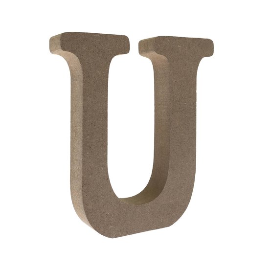 MDF Wooden Letter U 13cm image number 1