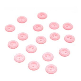 Hemline Pink Basic Cut Edge Button 17 Pack