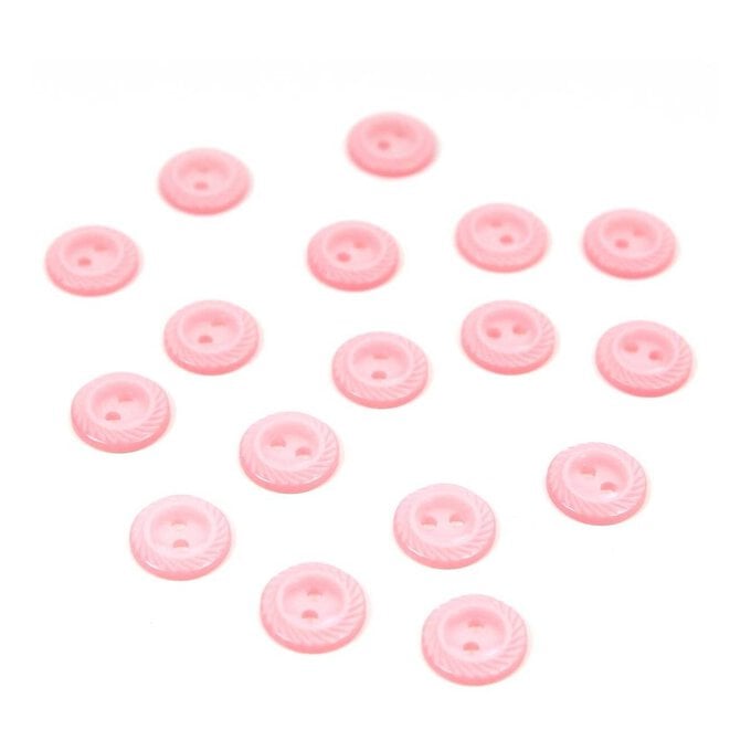 Hemline Pink Basic Cut Edge Button 17 Pack image number 1