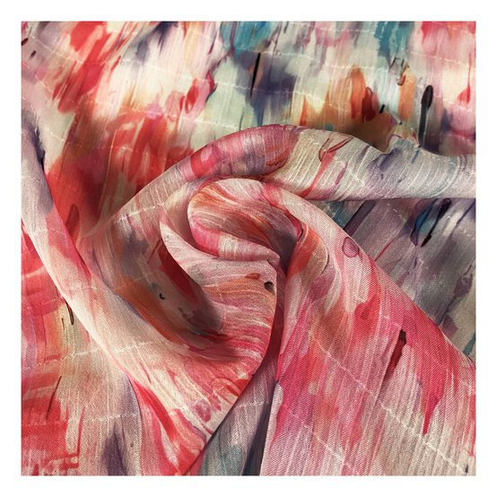 Pink Watercolour Pastel Fabric by the Metre image number 1