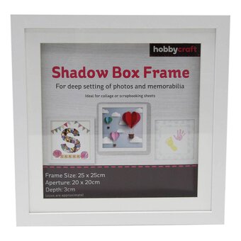 White Shadow Box Frame 25cm x 25cm