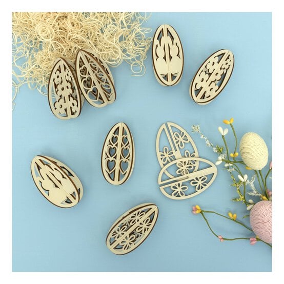 3D Wooden Eggs 8 Pack image number 1