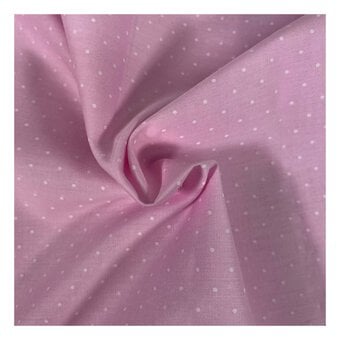 Pink and White Lacquer Spot Polycotton Fabric by the Metre