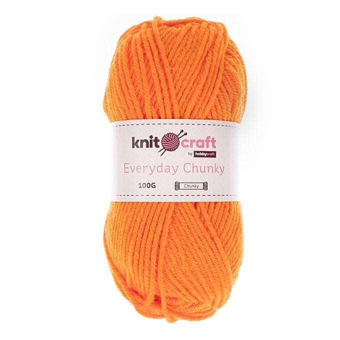 Knitcraft Orange Everyday Chunky Yarn 100g image number 1
