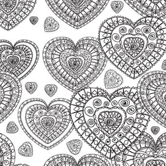 Decorative Heart Free Colouring Pattern