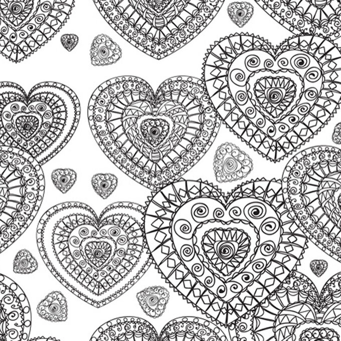 Decorative Heart Free Colouring Pattern image number 1