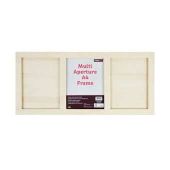 Natural Wood Multi-Aperture Slotted Frame A4 
