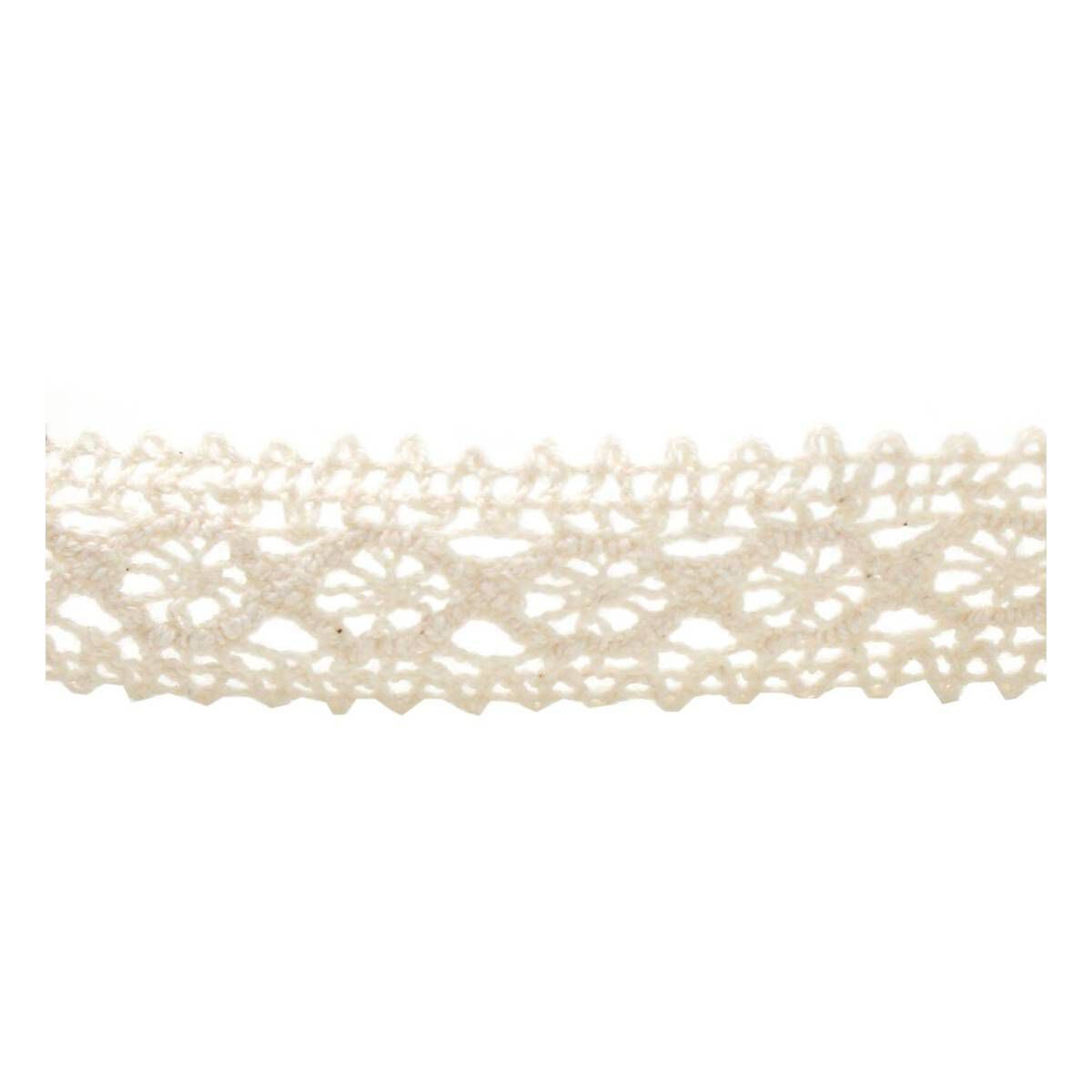 Natural Cotton Lace Ribbon 15mm x 5m | Hobbycraft