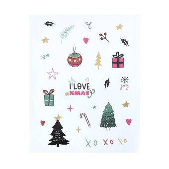Pink and Green Christmas Sticker Sheet