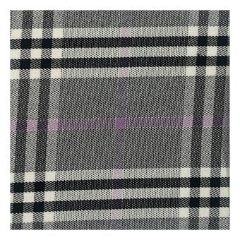 Pink and Black Check Spandex Jersey Fabric by the Metre