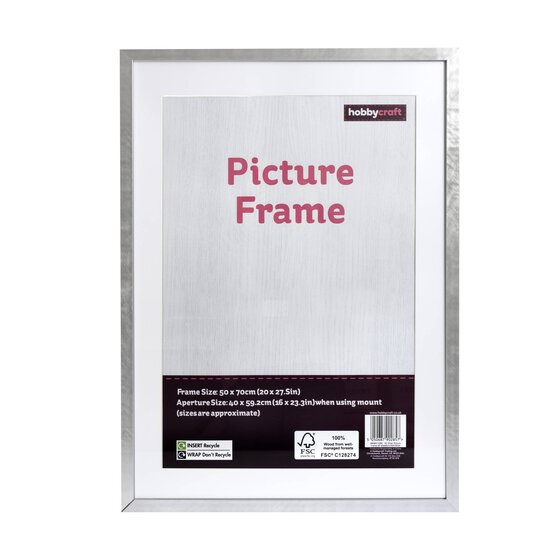 Metallic Silver Picture Frame 50cm x 70cm image number 2
