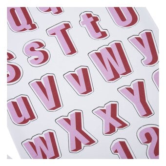 Pink Alphabet Chipboard Stickers 70 Pieces image number 2