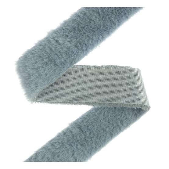 Dusky Blue Faux Fur Ribbon 3.5cm x 1m image number 2