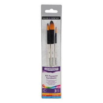 Daler-Rowney All Purpose Synthetic Brushes 3 Pack