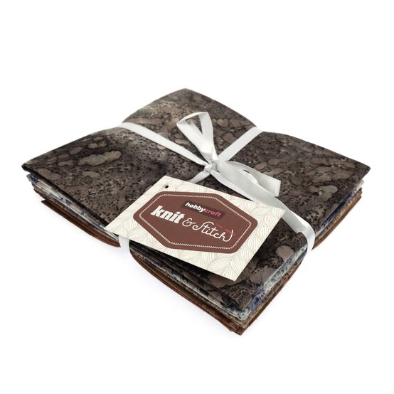 Grey and Brown Batik Cotton Fat Quarters 4 Pack image number 2