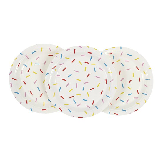 Rainbow Sprinkle Paper Plates 8 Pack image number 1