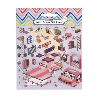 Mini Cat Camper Scene Stickers