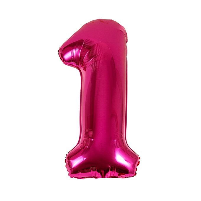 Extra Large Pink Foil Number 1 Balloon image number 1