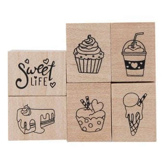 Sweet Treats Wooden Stamp Set 6 Pieces image number 2