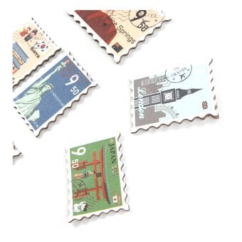 World Stamp Chipboard Stickers 8 Pack image number 2