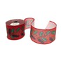 Holly and Berries Wire Edge Printed Ribbon 63mm x 3m image number 1