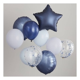 Ginger Ray Blue, Navy and Confetti Balloon 10 Pack image number 2