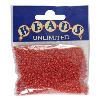 Beads Unlimited Opaque Red Rocaille Beads 2.5mm x 3mm 50g