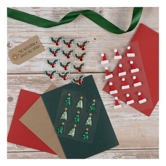 Santa Hat Stickers 12 Pack 