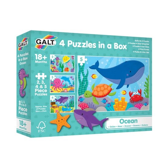 Galt Ocean 4 Puzzles in a Box image number 1