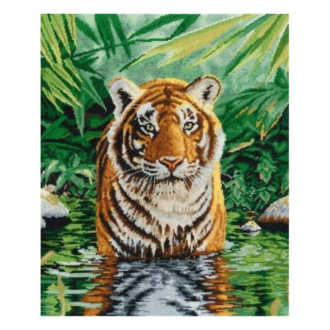 DMC Tiger Pool Counted Cross Stitch Kit 36cm x 43cm image number 1