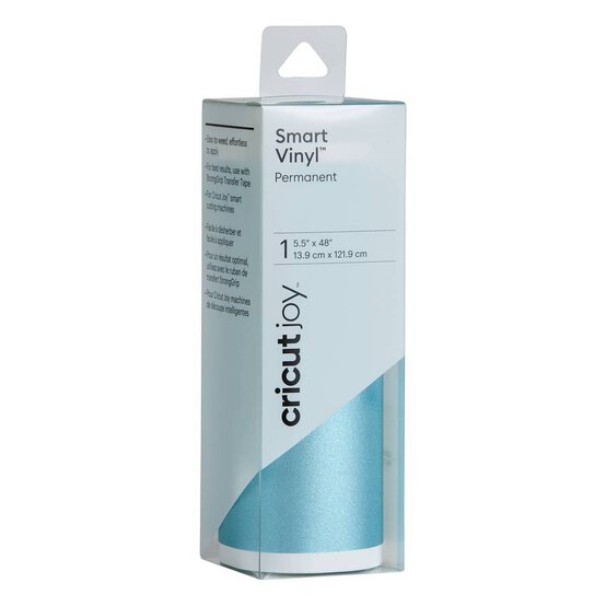 Cricut Joy Light Blue Permanent Smart Shimmer Vinyl 5.5 x 48 Inches image number 1