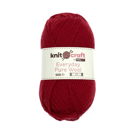 Knitcraft Red Everyday Pure Wool DK 50g image number 1