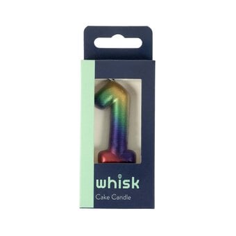 Whisk Metallic Rainbow Number 1 Candle image number 2