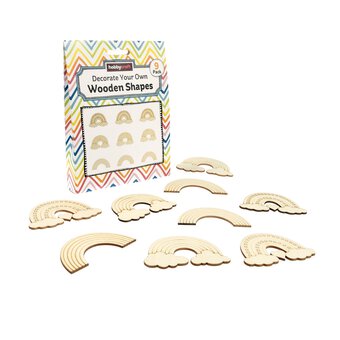 Decorate Your Own Rainbow Wooden Shapes 9 Pack
