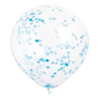 Powder Blue Confetti Balloons 6 Pack