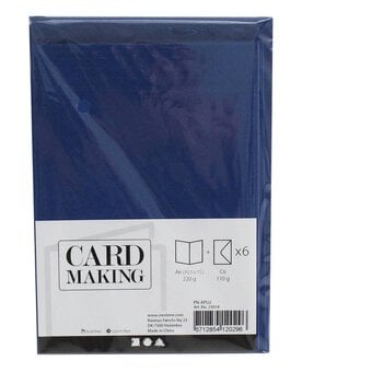 Blue Cards and Envelopes A6 6 Pack