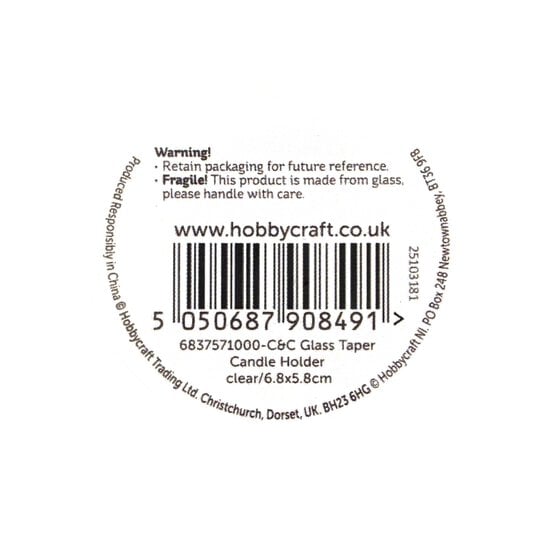 Create & Celebrate Glass Taper Candle Holder image number 5