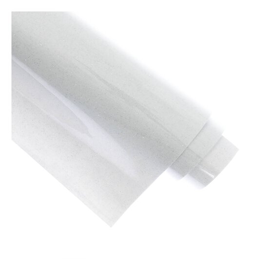 Siser White Glitter Heat Transfer Vinyl 30cm x 50cm image number 2
