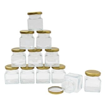 Clear Square Glass Jars 130ml 12 Pack