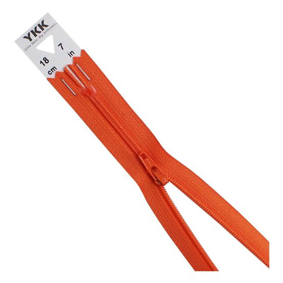 YKK Orange Dress and Skirt Zip 18cm image number 1
