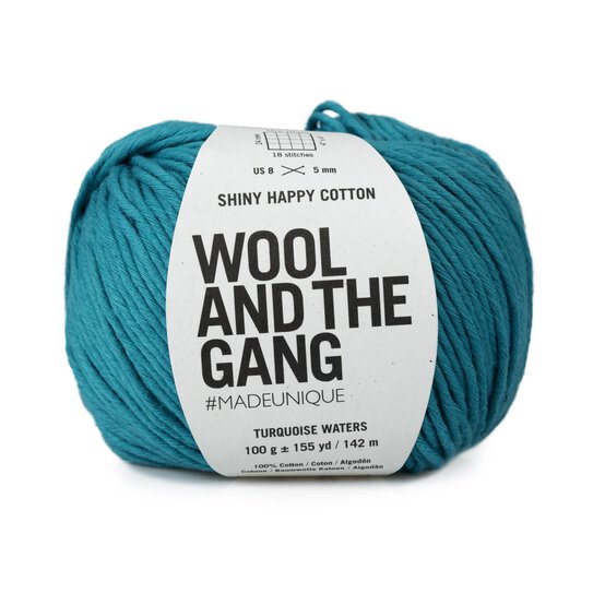 Wool and the Gang Turquoise Waters Shiny Happy Cotton 100g image number 1